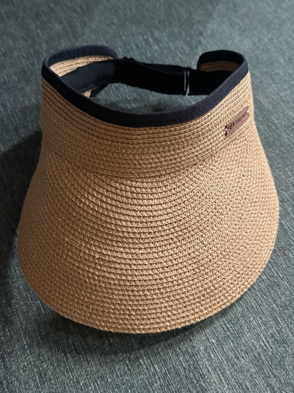 Sun protection Woven Straw Visor with adjustable strap
